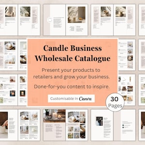 Candle Business Wholesale Catalogue | Line Sheet | Product Pricing Brochure |  Canva Template | Editable Design | Proposal Catalog