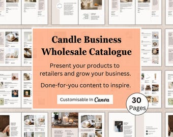 Candle Business Wholesale Catalogue | Line Sheet | Product Pricing Brochure |  Canva Template | Editable Design | Proposal Catalog