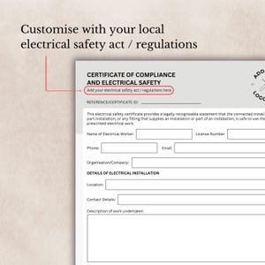 Electrical Business Form Bundle Editable Canva Template Certificate of ...