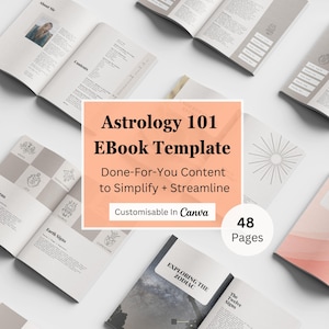 Editable Astrology Ebook | Coaching Workbook Canva Template | Lead Magnet | Course Guide | Birth Chart Guide | Astrology PLR Content