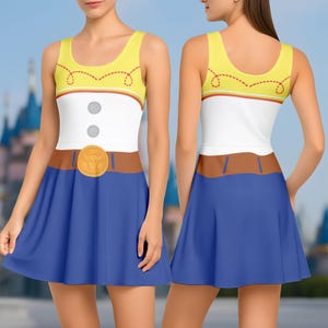 Jessie Toy Story Skater-Kleid, Disneybound Cowgirl-Outfit, Jessie Kostüm Skater-Kleid, Toy Story Geschenke, Run Disney Kostüm, Pixar Kleid