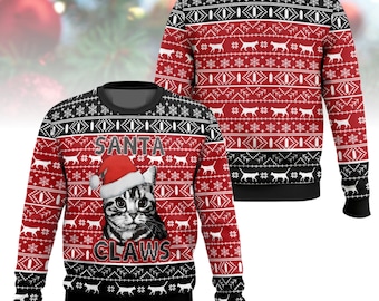 Pull De Cerf Imprimé Moche L Pull Père Noël Noël Pull D'hiver Chaud Pull De Vacances Pull De Noël Imprimé Arbre De Noël Pull - France