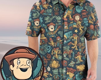 Toy Story Hawaiian Shirt, Pixar Aloha Shirt, Disneyland Shirt, Buzz Lightyear Vacation Shirt, Disney Woody Outfit, Toy Story Merch