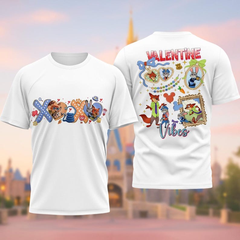 Zootopia Tshirt Valentine Hoodie Woman Judy And Nick Crewneck Disney Fox Sweatshirt Gift for Friends