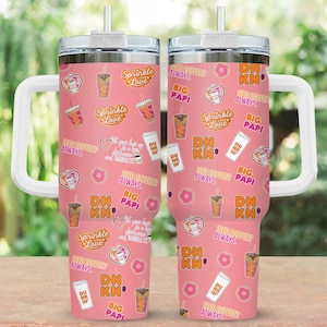 Vaso de 40 oz para amantes de Dunkin Donuts, taza de café para amantes del café, vaso Just Donut, vaso de acero Dunkie Junkie, vaso para café con forma de donut