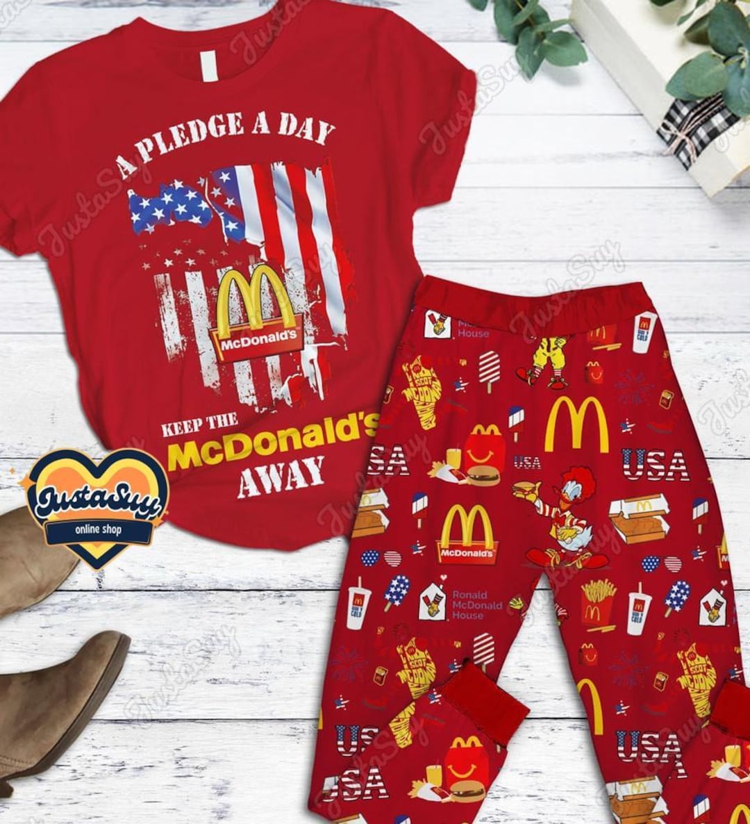 Mc Donald's Shirt, Mcdonalds Pajamas Set, Fast Food Fans Shirt, Donald