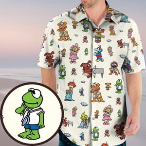 Muppet Babies Hawajska koszula, Muppets Aloha koszula, Baby Muppets koszula, Cartoon Muppets koszula, Jim Henson Aloha koszula, Muppets Fans Gift
