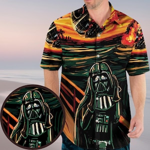 Star Wars Hawaiian Shirt, Darth Vader Tropical Tee, Jedi Summer Outfit, Darth Vader Vacation Shirt, Sci-Fi Gift Idea, Star Wars Merch