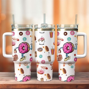 Vaso de 40 oz de Dunkin Donuts, vaso de café Just Donut, vaso para amantes del café, vaso de acero para amantes de Dunkin Donuts, vaso de café Donut