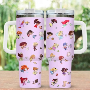Disney Princess Tumbler 40oz, Fairytale Travel Mug, Disney Characters Stainless Cup, Princess Gift For Girls, Magic Kingdom Drinkware