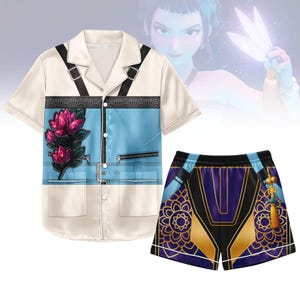 Idol Girl Group Movie Cosplay Short Satin Pajamas, Kpop Huntrix Sleepwear Set, Music Movie Costume Loungewear, Zoey Costume Jersey