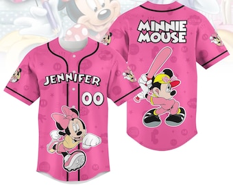Spersonalizowana koszulka baseballowa Minnie Mouse, koszulka z postaciami Disneya, koszulka z wycieczką do Disneylandu, pasująca koszulka rodzinna, koszulka Disney Mouse
