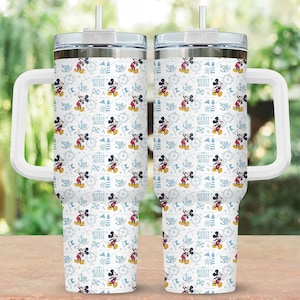 Disney Mickey Mouse Cruise Tumbler 40oz, Vacation Stainless Travel Mug With Straw, Nautical Mickey Tumbler, Disney Cruise Tumbler Cup
