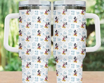 Disney Mickey Mouse Cruise Tumbler 40oz, Vacation Stainless Travel Mug With Straw, Nautical Mickey Tumbler, Disney Cruise Tumbler Cup