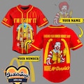 Mc Donald's Baseball Jersey, Mc Donald's Jersey, Mc Donald's Shirt, Personalized Jersey, McDonalds Baseball Shirt, Fast Food Shirt product logo