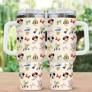 Mickey And Friends 40oz Tumbler, Disney Character Travel Mug With Straw, Disney Mickey Signature Stainless Cup, Gift For Disney Lover