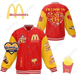 McDonald's-honkbaljack, McDonald's-jack, McDonalds-jack heren, food-honkbaljack, jacks voor heren, streetwear-jack