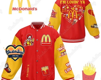 McDonald&#39;s Baseball Jacket, McDonald&#39;s Jacket, McDonalds Jacket Men, Food Baseball Jacket, Jackets For Men, Streetwear Jacket