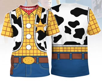 Camiseta fantasia de Woody, camiseta Toy Story Disneybound, camiseta cosplay de Halloween da Disney, camiseta viagem à Disneylândia, camiseta fantasia de Halloween da Disney