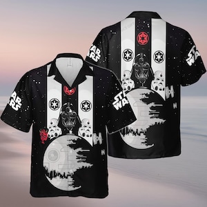 Star Wars Hawaiian Shirt, Darth Vader Hawaiian Shirt, Movie Lover Shirt, Stormtrooper Short Sleeve Shirt, Galaxy&#39;s Edge Vacation Shirt