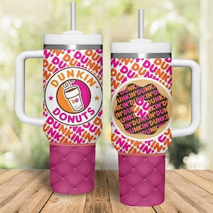 Vaso Dunkin Donut de 40 oz, vaso para café Dunkie Junkie, vaso de acero inoxidable para amantes del café, vaso de acero Just Donut, vaso para café Donut