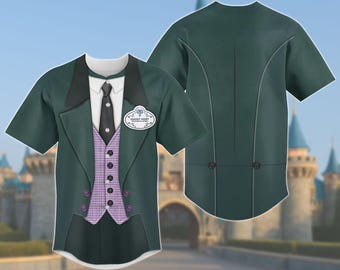 Haunted Mansion Ghost Host Baseball Jersey, Halloween Disney Cosplay Jersey, Ghost Host Costume Jersey, Disney Park Outfit For Men