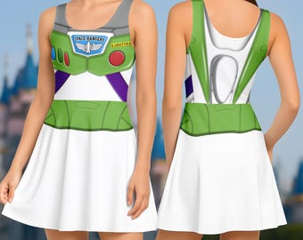 Disfraz de Buzz Lightyear, vestido de patinadora, disfraz de guardabosques espacial de Disneybound, vestido de Buzz para correr para mujer, vestido de Toy Story de RunDisney, merchandising de Pixar