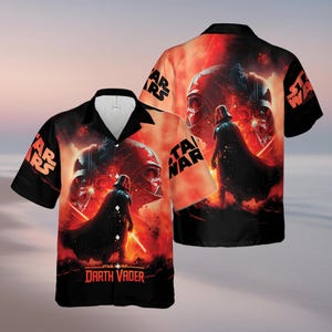 Darth Vader Hawaiian Shirt, Stormtrooper Short Sleeve Shirt, Star Wars Character Button Down Shirt, Star Wars Fan Aloha Shirts Men