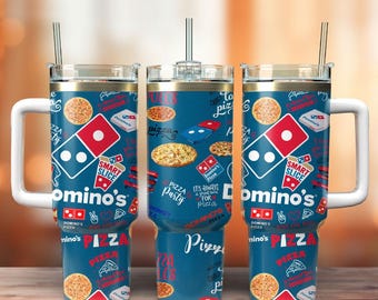Domino's Pizza 40oz Tumbler, Pizza Lover Stainless Tumbler, Food Lover Tumbler, Domino Steel Tumbler, Pizza Tumbler Cup, Gift For Her