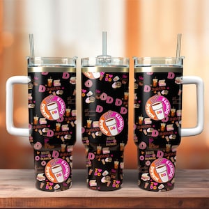 Vaso de 40 oz de Dunkin Donuts, vaso de acero inoxidable de Dunkin Donuts, vaso para adictos al café, vaso de acero para café Donut, vaso tipo taza Just Donut