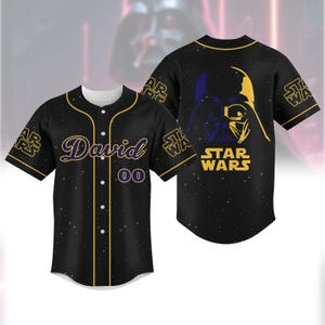 Custom Star Wars Baseball Jersey, Galaxy Battle Jersey Shirt, Jedi Sith Baseball Shirt, Darth Vader Baseball Jersey, Star Wars Shirt