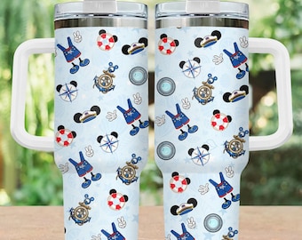 Disney Mickey Cruise 40oz Tumbler, Personalized Cruise Tumbler Mug, Mickey Ship Cup, Mickey And Friends Trip Cup, Disney Gift for Fans