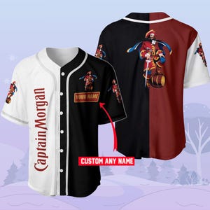 Custom Captain Morgan Baseball Jersey, Morgan Whiskey Jersey Shirt, Alcohol Jersey Men, Beer Athletic Jersey, Drinking Baseball Shirt