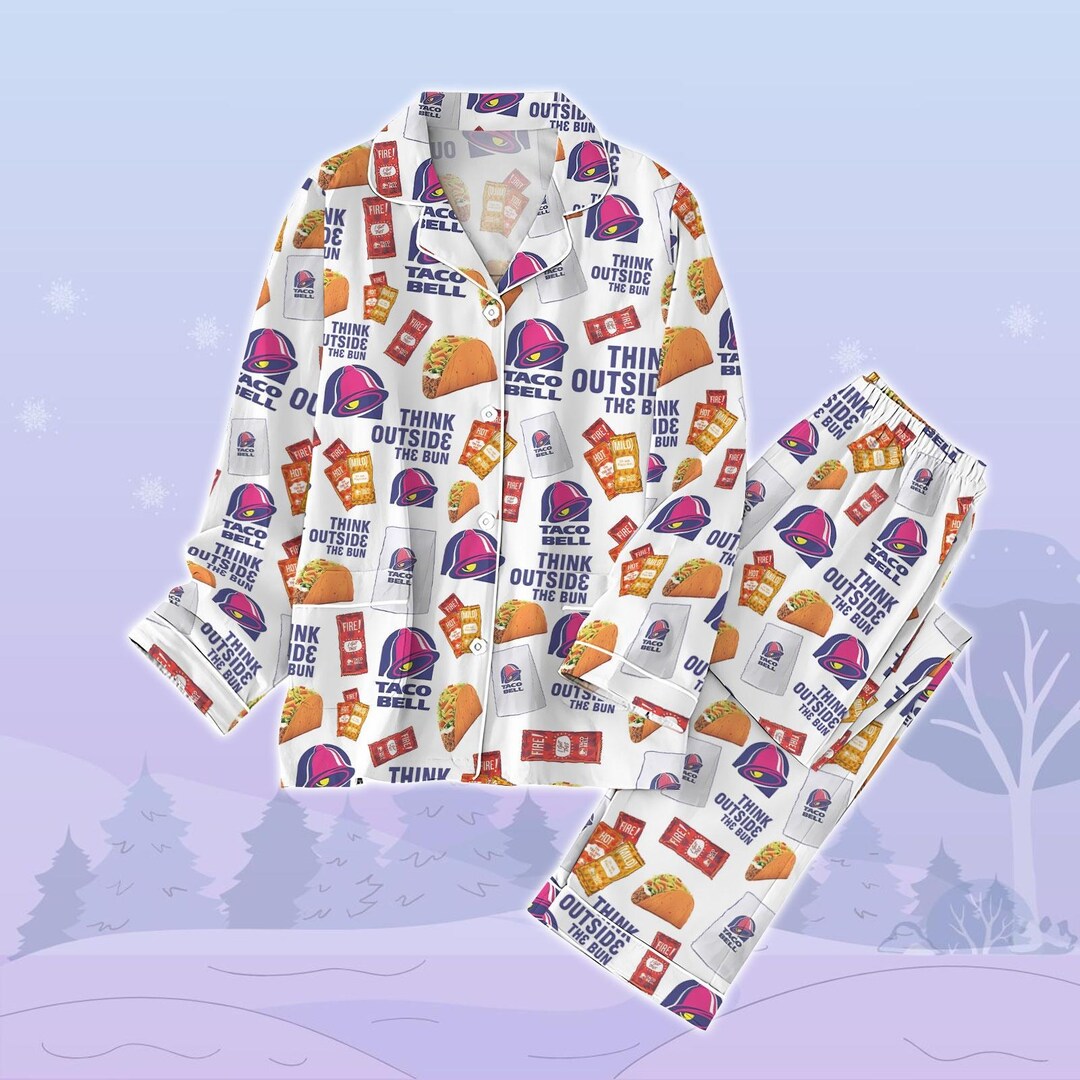 Taco Bell Pajamas Set Women, Mexican Pajamas Family, Taco Bell Sauce ...