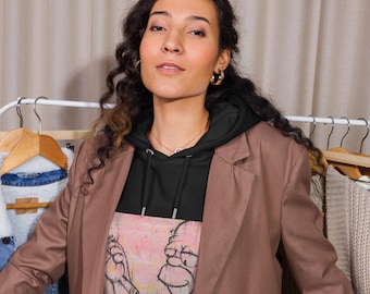 Sudadera con capucha rosa estilo grafiti y dibujos animados – Sudadera con estampado abstracto de arte pop – Sudadera urbana