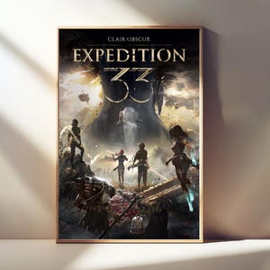 Affiche de l'expédition 33 Clair Obscur, impression de jeu vidéo, affiche de jeu vidéo, cadeau pour les joueurs, oeuvre d'art murale de jeu, affiche sur toile