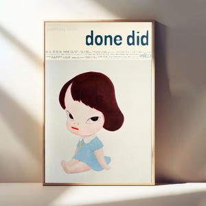 Nara Yoshitomo, Done Did, Home Decor, Canvas Poster, Wall Art, Room Decor, Art Poster For Gift Unframed