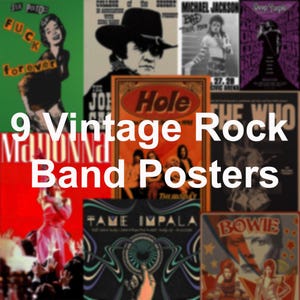 Pósteres de bandas de rock antiguas, música retro de los años 70, 80 y 90, decoración de paredes de habitaciones, arte mural, impresiones de portadas de álbumes de música antiguos