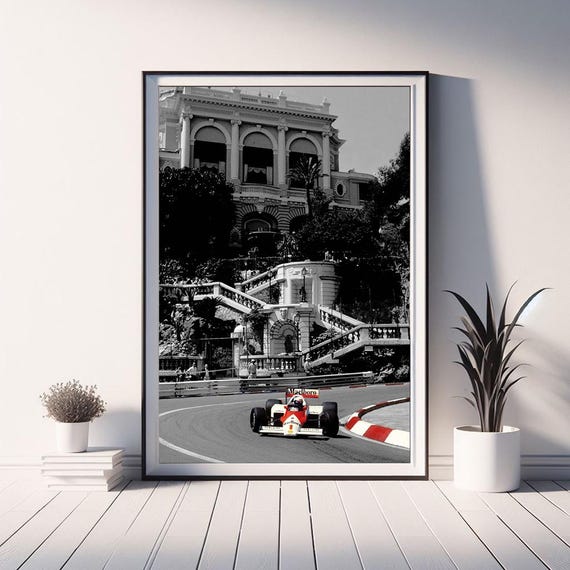 Vintage F1 Monaco Marlboro Poster, Custom Art Print, Home Decor