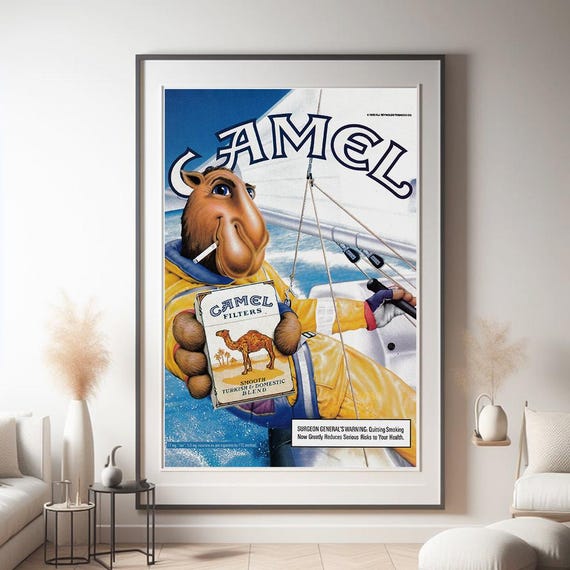 CAMEL Vintage Cigarette Poster, Cigarettes Collection Ad Wall Art