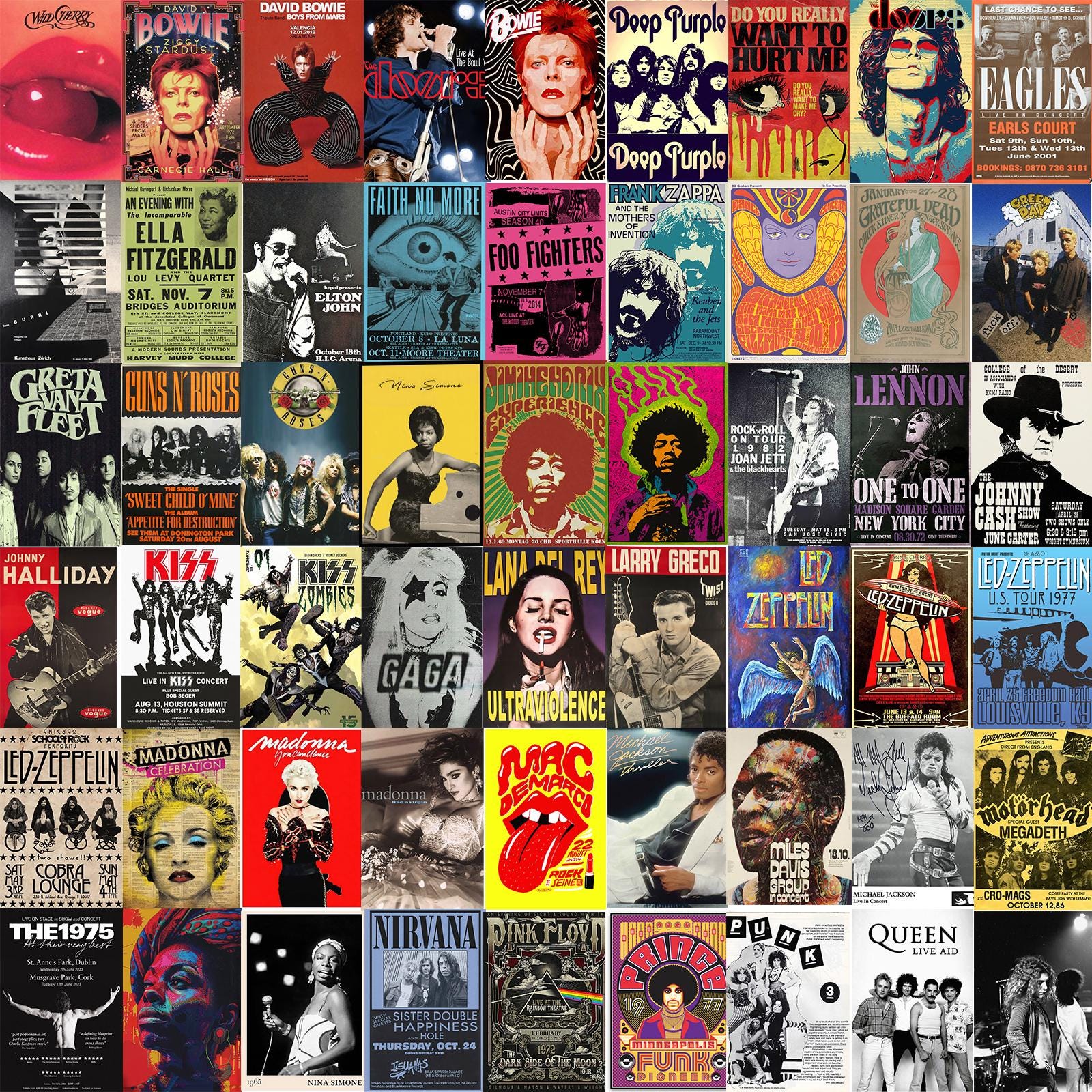 800 PCS Vintage Music Posters, Concert Posters, Album Prints, Music Wall Art Room, Gallery Wall Set, Digital Music Album Posters for Bedroom