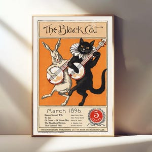 The Black Cat Poster - 1896 - Etsy