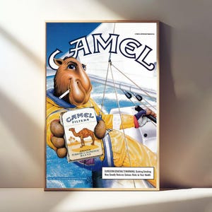 CAMEL Vintage Cigarette Poster, Cigarettes Collection Ad Wall Art, Vintage Design Advertisement, Retro Poster