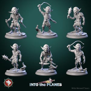 Scrablet - Lot de 6 figurines - 32mm - Figurines en resine grise à peindre