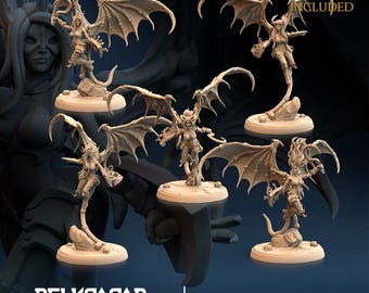 Succubus Soulharvester - Set of 5 miniatures - 32mm - Grey resin miniatures, unpainted