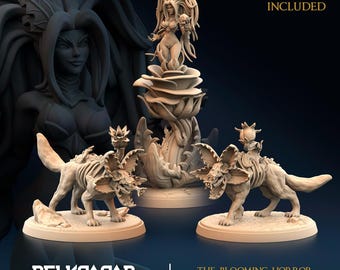 The Blooming Horror + Stalkers + Spiders - Set of 3 Figures - 32mm - Grey Resin Figures (Unpainted)