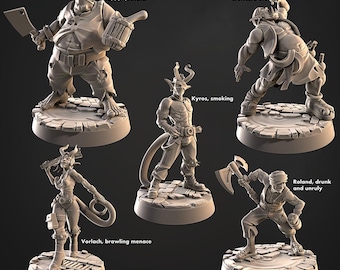 Lowlifes from Mennesker City - Lot de 5 ou séparé - 28mm ou 32mm - Figurines en resine grise à peindre