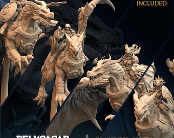 Drakerider of Thunder - Set of 4 or sold individually - 32mm - Grey resin miniatures, unpainted