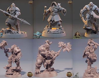 Orcs and Northmen - Set 3 - Lot de 6 figurines - 32mm - Figurines en resine grise à peindre