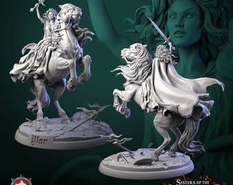 Female rider - heroic figure - 32mm or 75mm - Grey resin figures to be painted